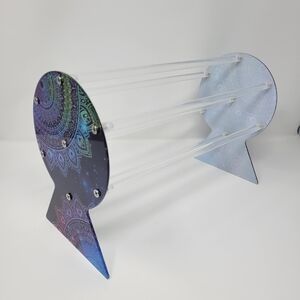 Acrylic Headband Holder Display Stand Mandala Galaxy Print 6 Rod Organizer